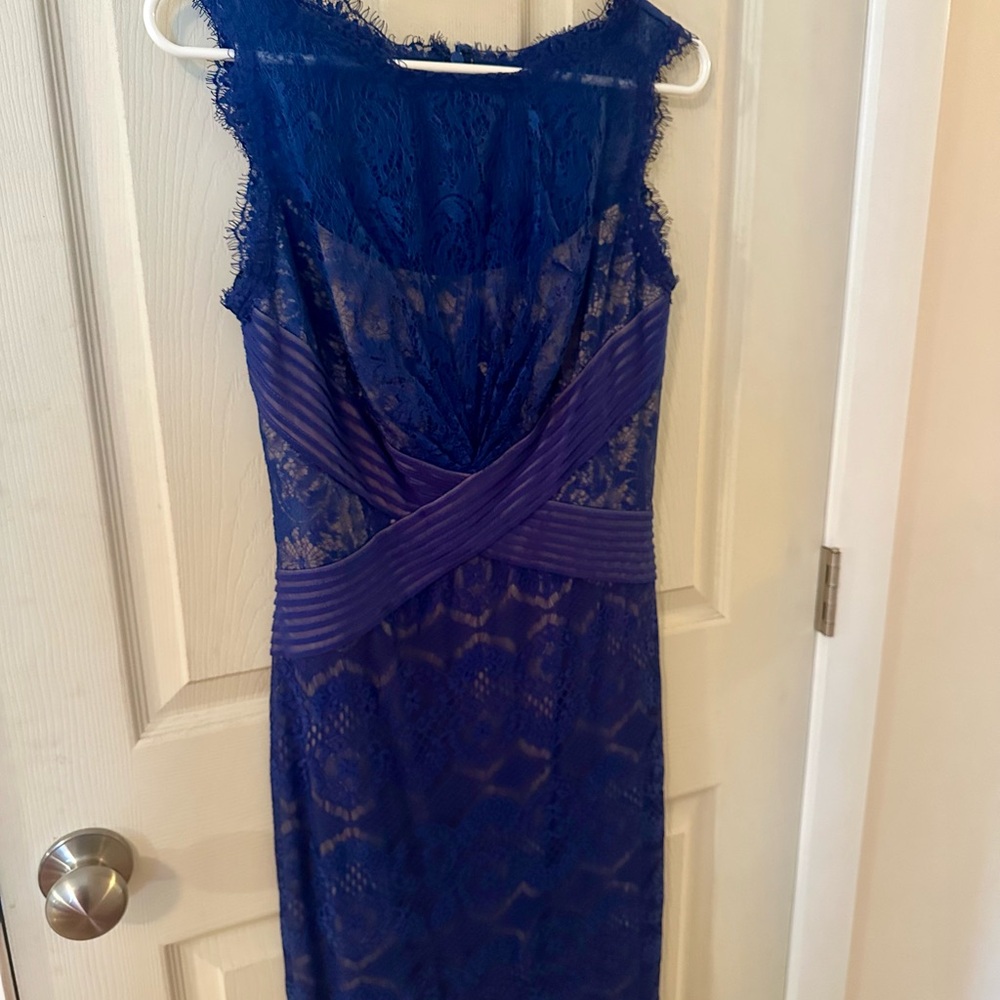 Elegant Tadashi Shoji Blue Lace Dress